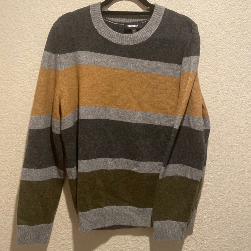 Mens multi colored wool sweater.
